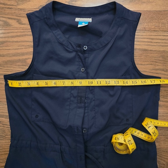Columbia Tamiamai PFG Sleeveless Bottom Down Navy Blue Dress Size Small - Picture 6 of 7